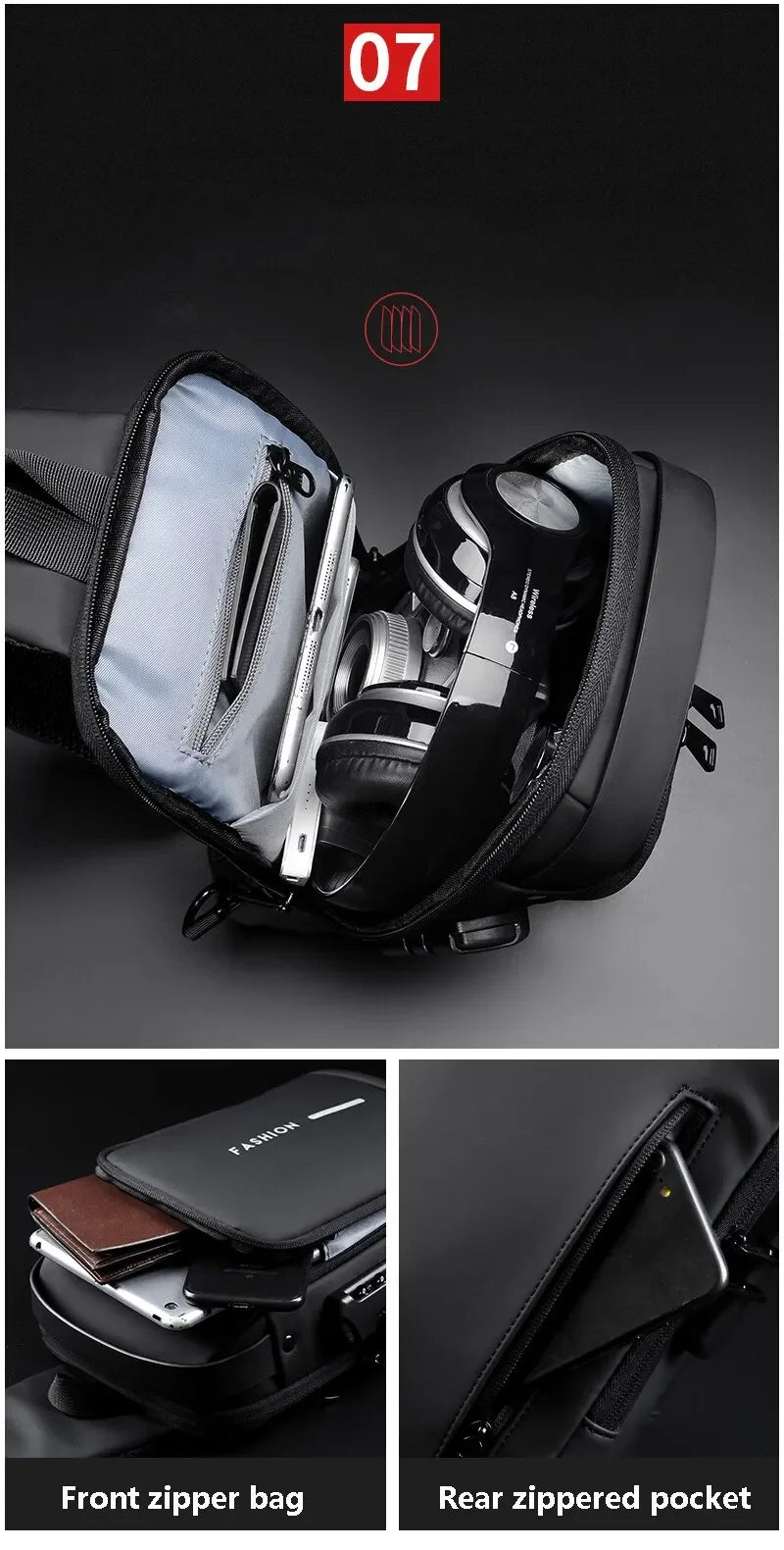 Canguro bolso antirrobo para hombre